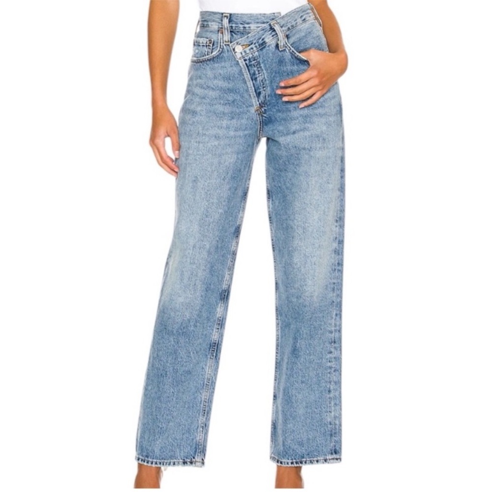 Agolde Criss Cross High Waist Relaxed Fit Blue Jeans sz 29